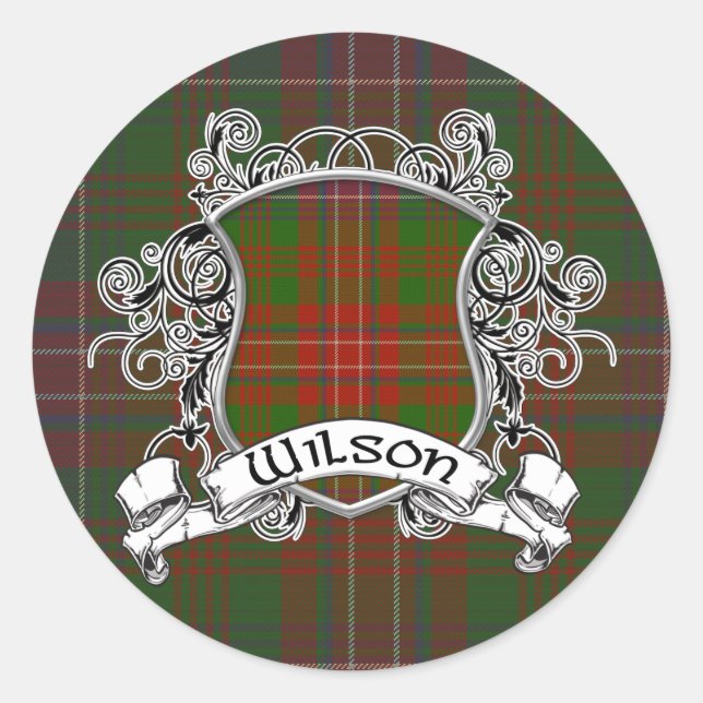 Pegatina Redonda Wilson Tartan Shield (Anverso)