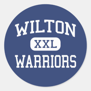 Pegatina Redonda Wilton - Guerreros - High - Wilton Connecticut