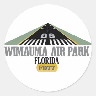 Pegatina Redonda Wimauma Air Park Florida - Airport Runway