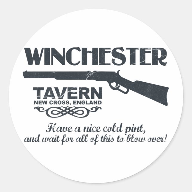 Pegatina Redonda Winchester Beer (Anverso)