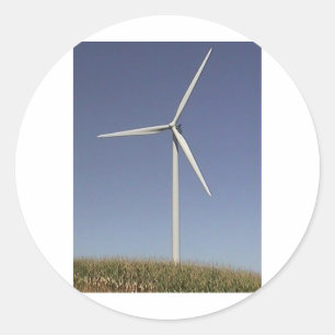 Pegatina Redonda Wind Turbine