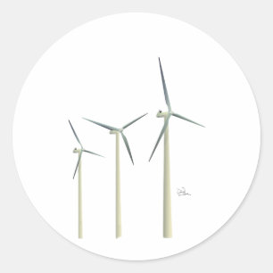 Pegatina Redonda Wind Turbine
