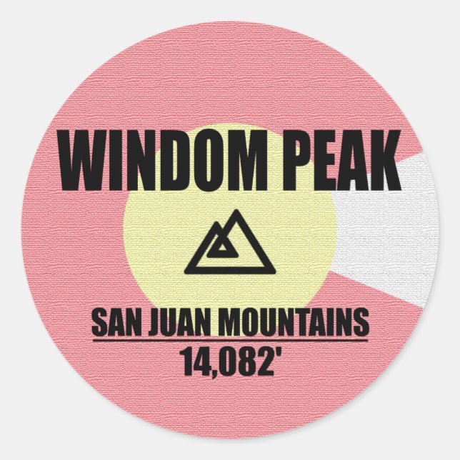 Pegatina Redonda Windom Peak (Anverso)