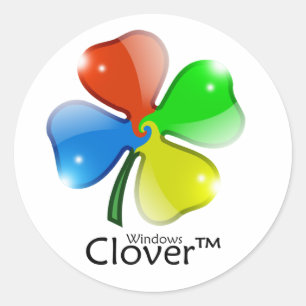 Pegatina Redonda Windows Clover Edition