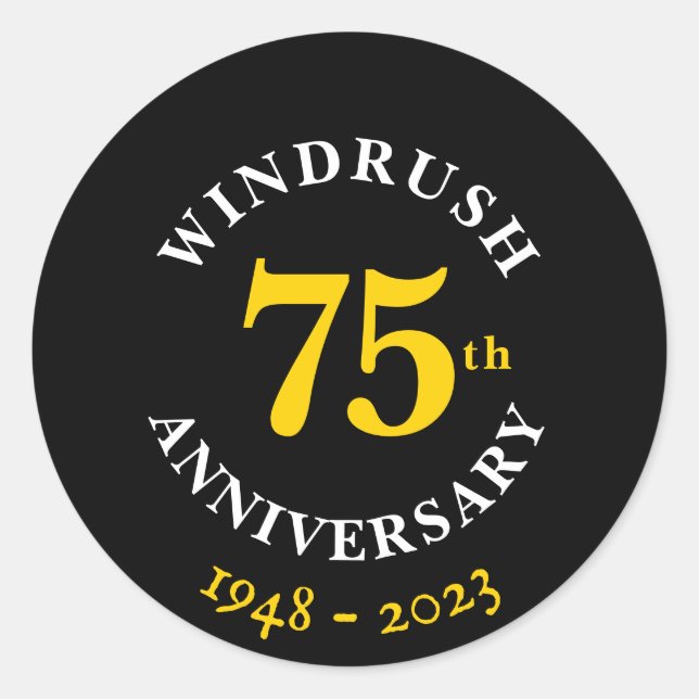 Pegatina Redonda Windrush, 75° aniversario (Anverso)