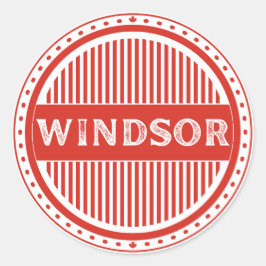 Pegatina Redonda Windsor City Pride Emblem – Canadian Identity