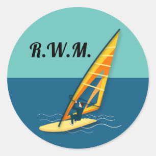 Pegatina Redonda Windsurf
