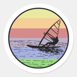 Pegatina Redonda Windsurf