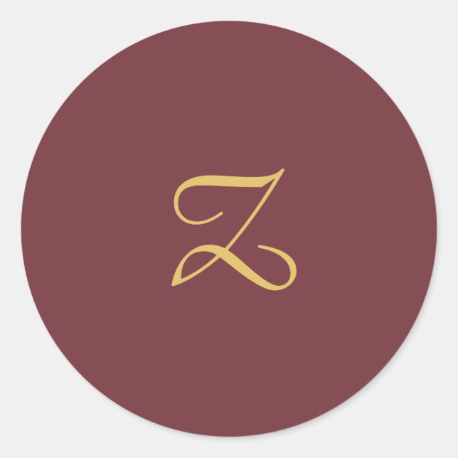 Pegatina Redonda Wine Gold Monograma Profesional Moderno (Anverso)