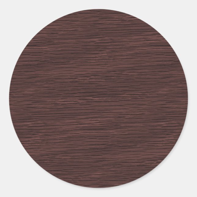 Pegatina Redonda Wine Rojo Natural Oak Wood Grain Look (Anverso)
