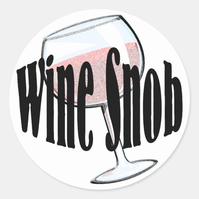 Pegatina Redonda Wine Snob (Anverso)