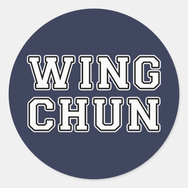 Pegatina Redonda Wing Chun (Anverso)