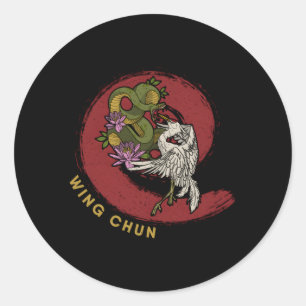 Pegatina Redonda Wing Chun Mial chino Mial Karate