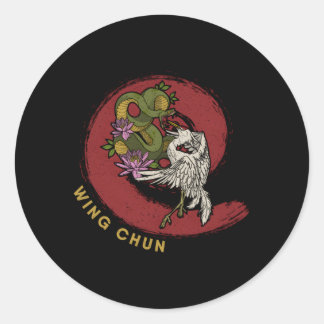 Pegatina Redonda Wing Chun Mial chino Mial Karate