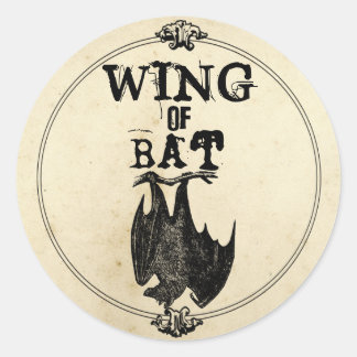 Pegatina Redonda Wing of Bat Antique Halloween Spell
