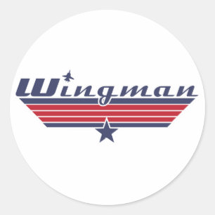 Pegatina Redonda Wingman