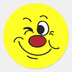 Pegatina Redonda Winking Face Grumpey