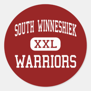 Pegatina Redonda Winneshiek del Sur - Guerreros - Alto - Calmar Iow