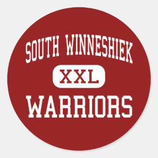Pegatina Redonda Winneshiek del Sur - Guerreros - Alto - Calmar Iow