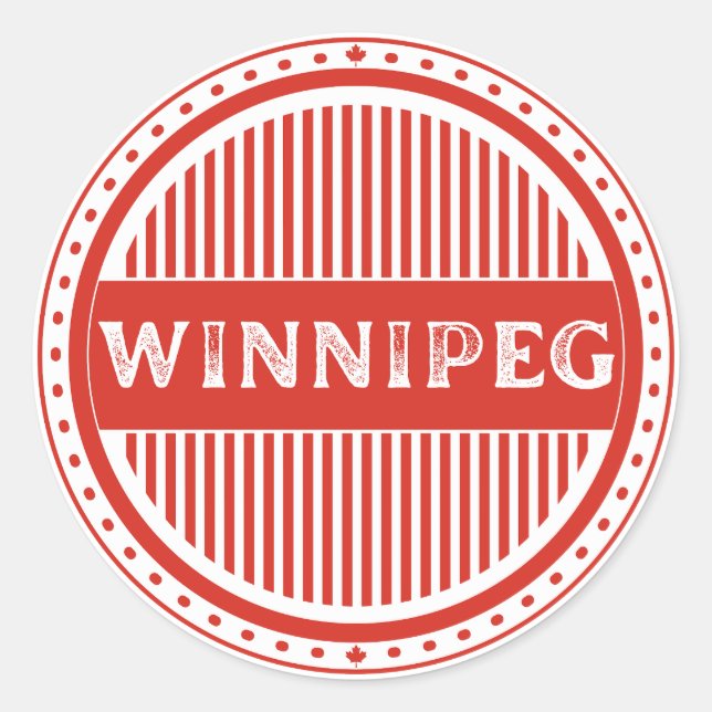 Pegatina Redonda Winnipeg City Pride Emblem – Canadian Identity (Anverso)