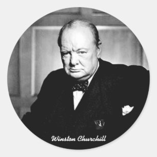 Pegatina Redonda Winston Churchill