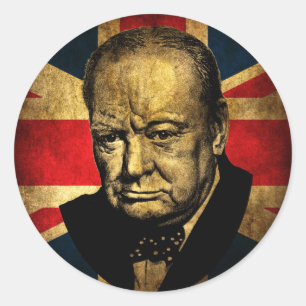 Pegatina Redonda Winston Churchill