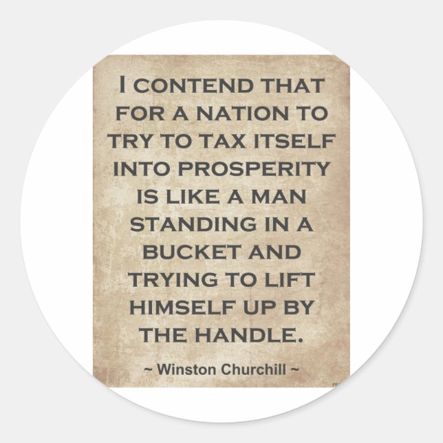 Pegatina Redonda Winston Churchill #1 (Anverso)