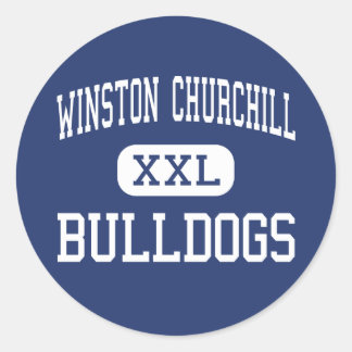 Pegatina Redonda Winston Churchill - Bulldoges - Alto - Potomac