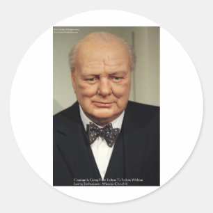 Pegatina Redonda Winston Churchill Fallo Wisdom Cita Regalos