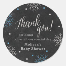 Winter Baby Shower Chalkboard Gracias