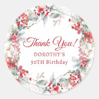 Winter Berry Wreath 50th Birthday Gracias Por Favo