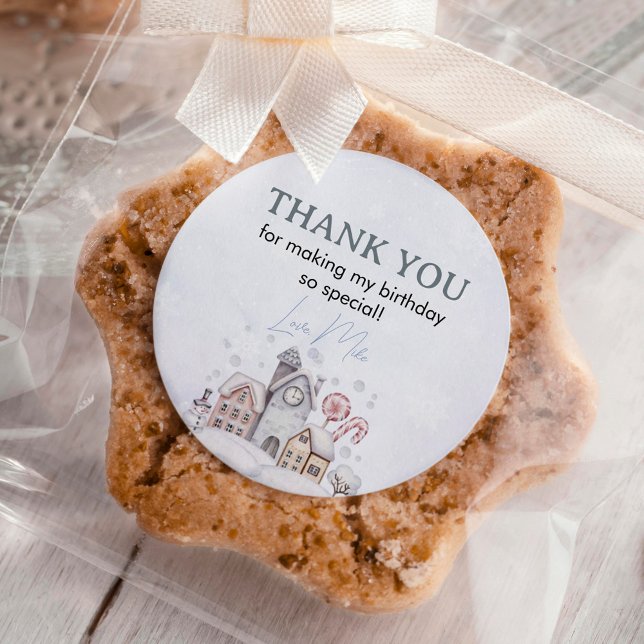 Pegatina Redonda Winter Boy Onderland Birthday Classic Round Sticke (Subido por el creador)