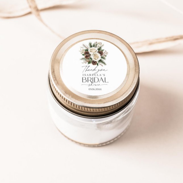 Pegatina Redonda Winter Bridal Shower (Subido por el creador)