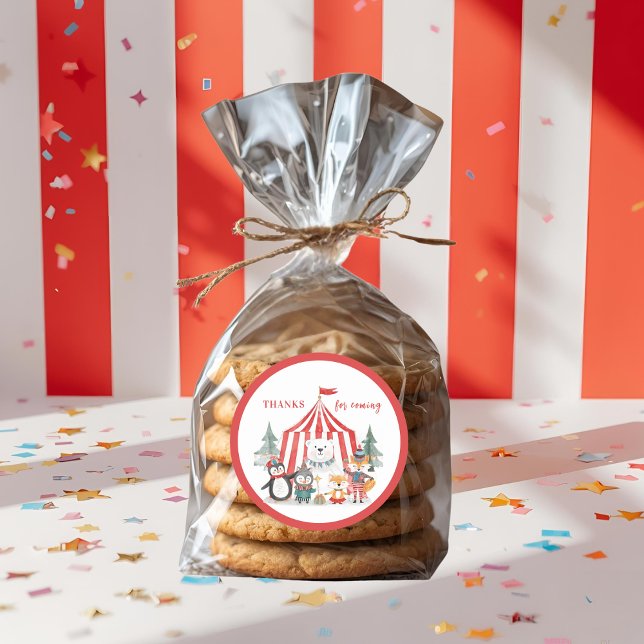 Pegatina Redonda Winter Circus Animals Thank You  (Subido por el creador)