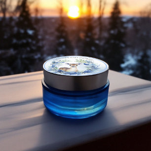 Pegatina Redonda Winter Deer Watercolor Baby Shower