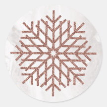 Winter Faux Rosa Gold Snowflakes