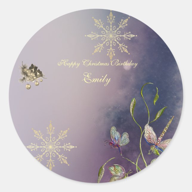 Pegatina Redonda Winter Glow Birthday Round stickers  (Anverso)