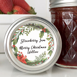 Pegatina Redonda Winter Greener Blank Jar Canning casero