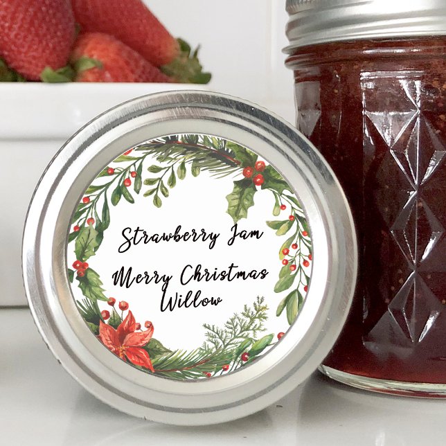 Pegatina Redonda Winter Greener Blank Jar Canning casero (Winter Greener Blank Homemade Jar Canning Classic Round Sticker)
