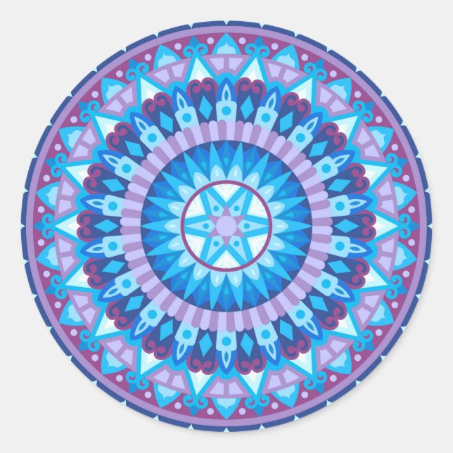 Pegatina Redonda Winter Mandala (Anverso)