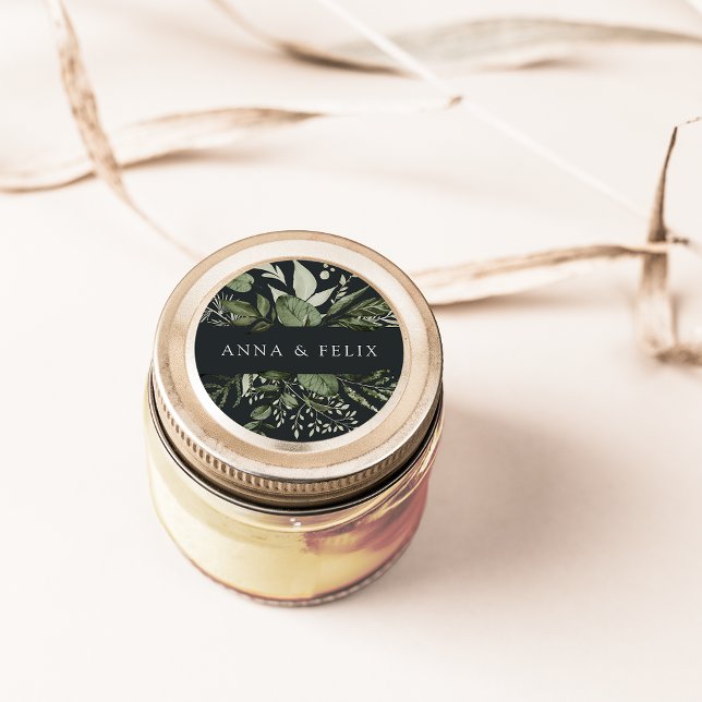 Pegatina Redonda Winter Meadow | Boda Botánico Personalizado (Subido por el creador)