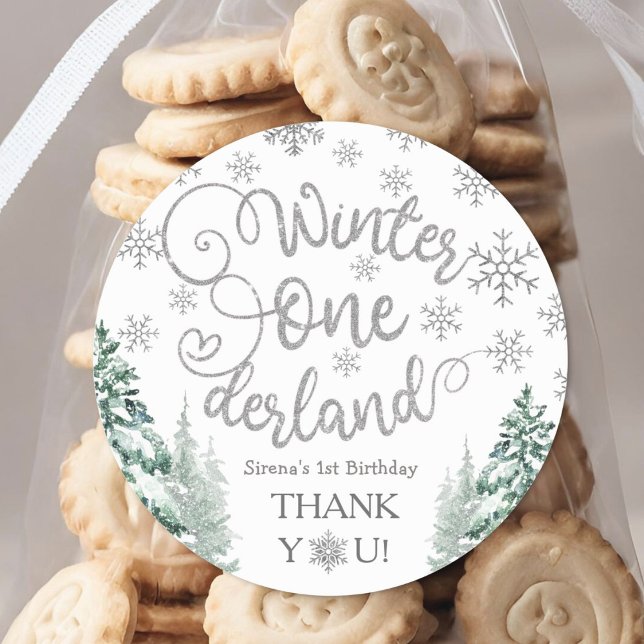 Pegatina Redonda Winter ONEderland Bosque de Invierno de Nieve Prim (Subido por el creador)