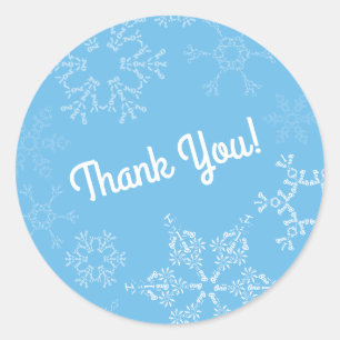 Pegatina Redonda Winter Onederland Snowflake Niña Fiesta de primer 