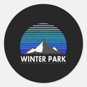 Pegatina Redonda Winter Park Colorado Bluebird Mountain