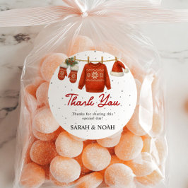 Pegatina Redonda Winter Santa