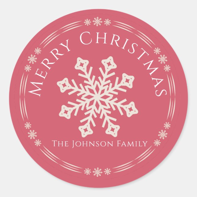 Pegatina Redonda Winter Snowflake Christmas sticker (Anverso)