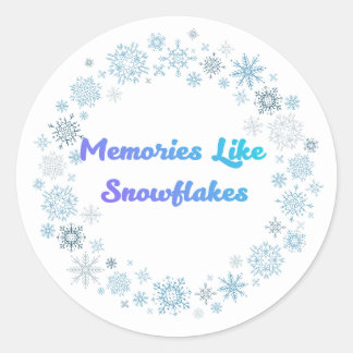 Pegatina Redonda Winter Snowflake Wreath Sticker