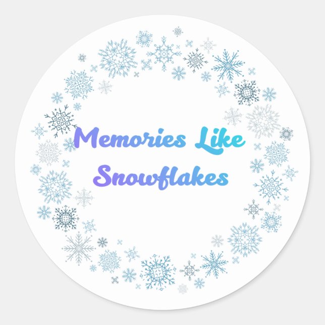 Pegatina Redonda Winter Snowflake Wreath Sticker (Anverso)