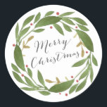 Pegatina Redonda Winter Sprigs Christmas Sticker<br><div class="desc">El Invierno Sprigs Christmas Sticker. ¡Personalizable</div>