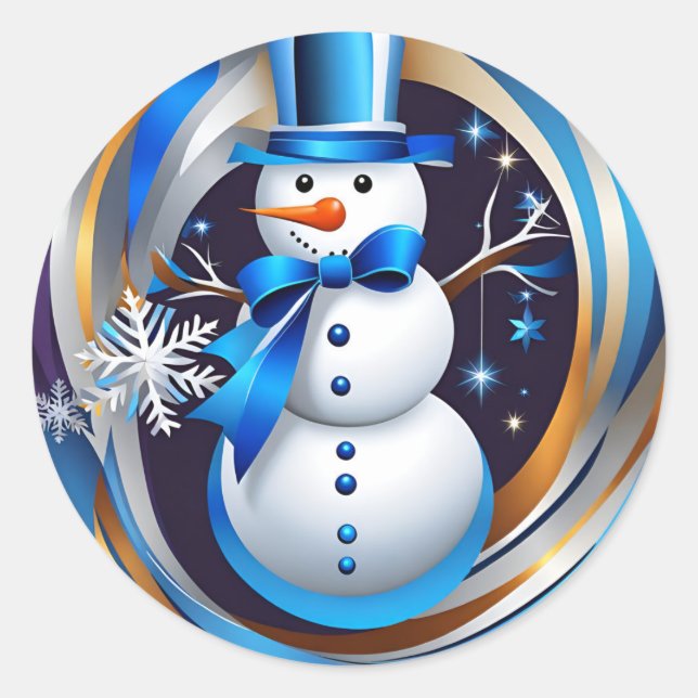 Pegatina Redonda Winter Whirl (Anverso)